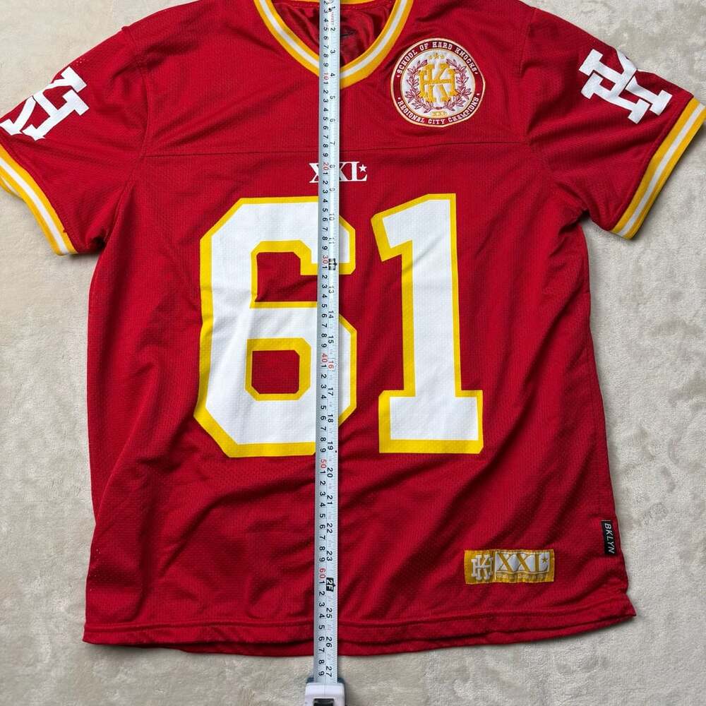 Vintage 2000’s School of Hard Knocks mesh Football Jersey Size M Red 61 - Picture 8 of 8